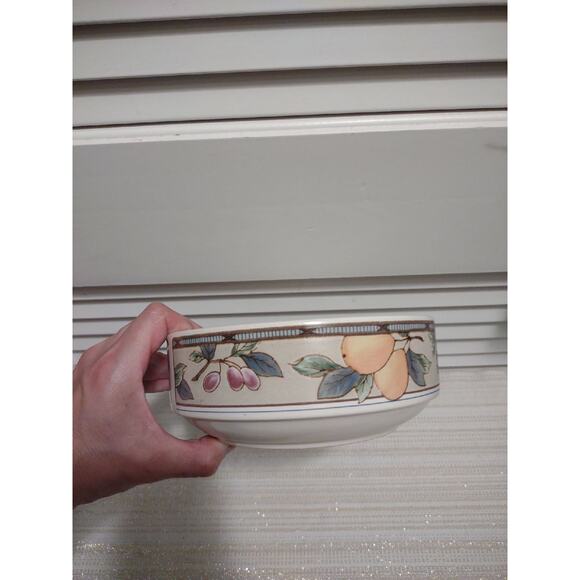 Mikasa Intaglio Garden Harvest fruit pattern CAC29 stoneware soup cereal bowl - Picture 2 of 7